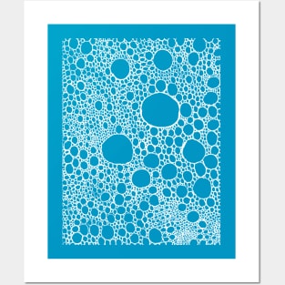 Dots pattern / circle pattern (white on light blue) Posters and Art